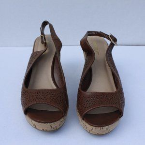Dress Barn Brown Peeptoe Wedge Sandls